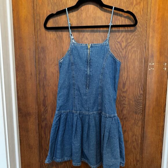 Vintage California Bebe Blond‎ Girl’s Denim Dress 12 Kids Jean Ruffle 80s Kids - Picture 5 of 7